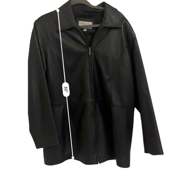 Sonoma Lambskin Black Leather Jacket-Size 1X - Picture 3 of 8